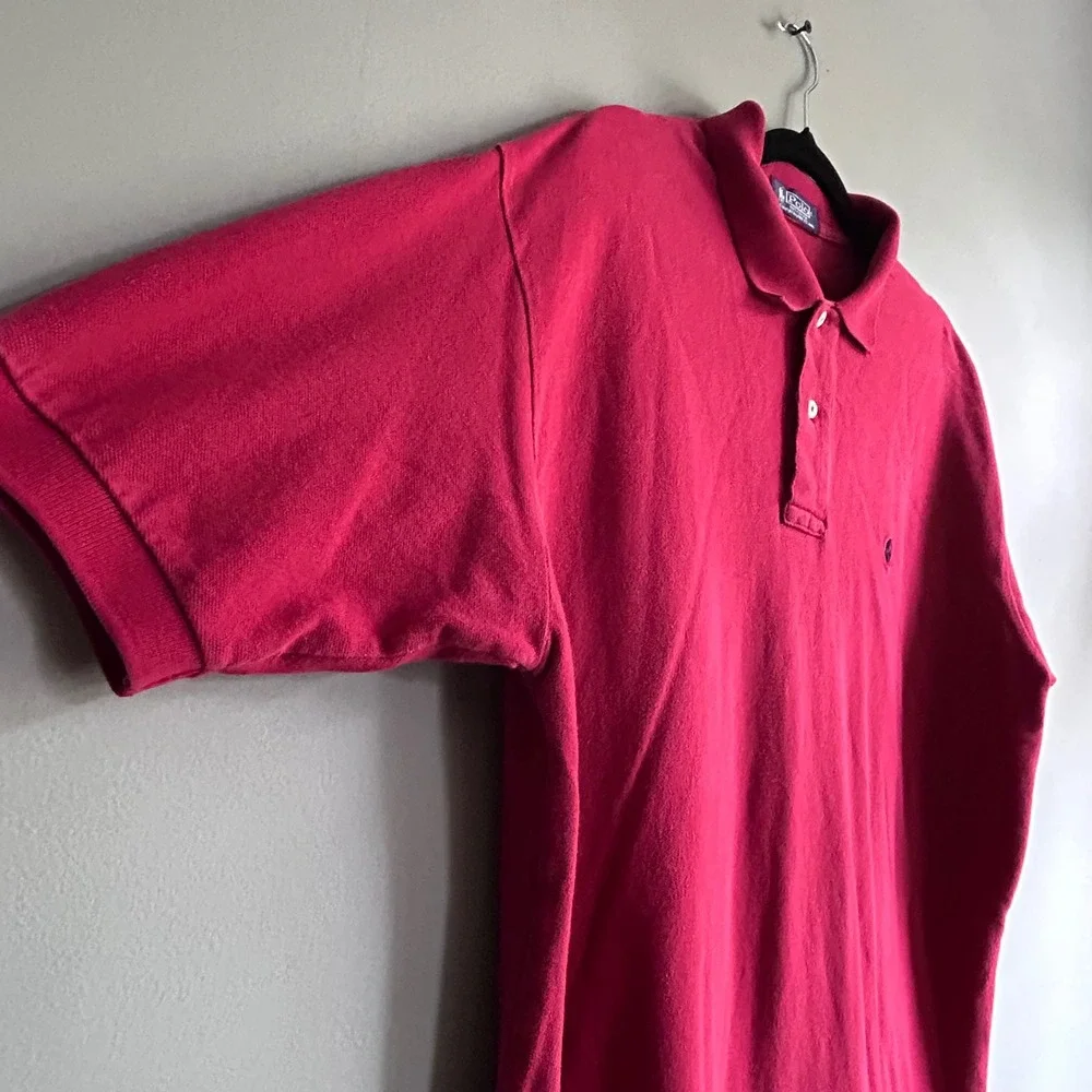 Polo Ralph Lauren Men Red Cotton Pique Short Sleeve Polo Shirt Large Classic Fit